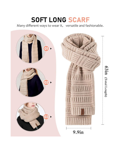 Conjunto de Invierno SENPUKI para Mujeres - Gorro, Bufanda, Guantes y Diadema