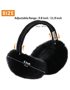 Aurya Orejeras de Invierno Plegables para Mujeres - Color Negro 2