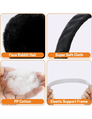 Aurya Orejeras de Invierno Plegables para Mujeres - Color Negro