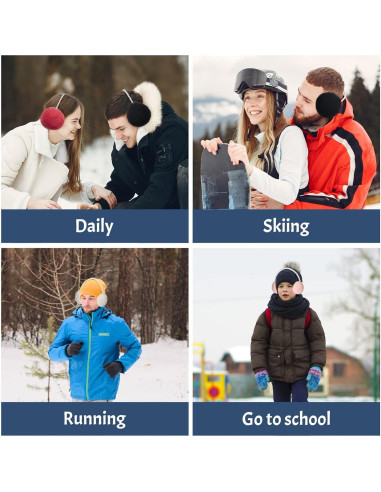 Orejeras de Piel Sintética RONRONS con Perlas para Mujeres
