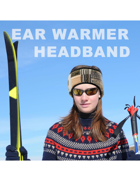 Cinta para la cabeza Kiyrnie invierno 2 unidades verde marrón