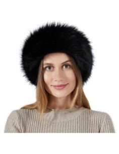 Diadema de Piel Sintética Fancylovesotio Negra para Mujeres