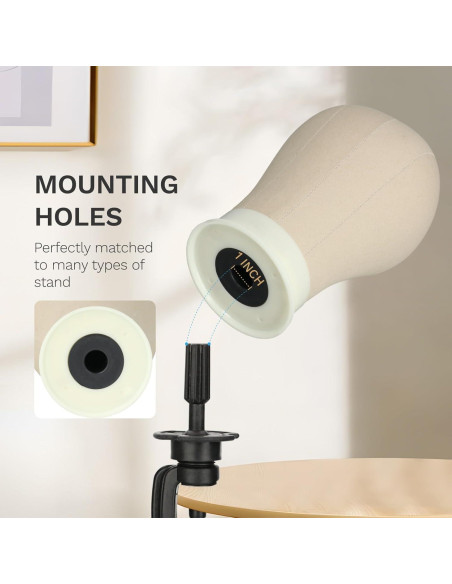 Cabeza de Maniquí para Pelucas AliLeader 24" Lienzo Duradera