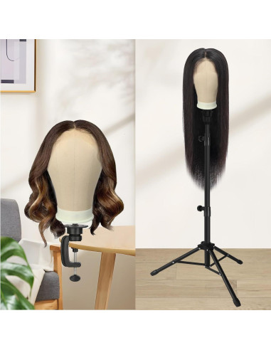 Cabeza de Maniquí para Pelucas AliLeader 24" Lienzo Duradera