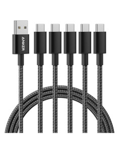 Cable USB A a USB C Anker 5 Pack 182 cm Negro