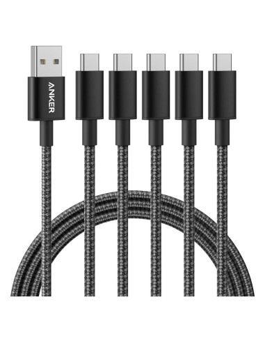 Cable USB A a USB C Anker 5 Pack 182 cm Negro