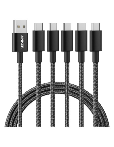 Cable USB A a USB C Anker 5 Pack 182 cm Negro