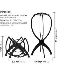 Soporte Plegable para Pelucas Cortas XCZYN - Negro 2