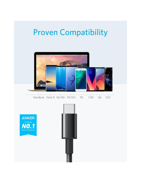 Cable USB A a USB C Anker 5 Pack 182 cm Negro