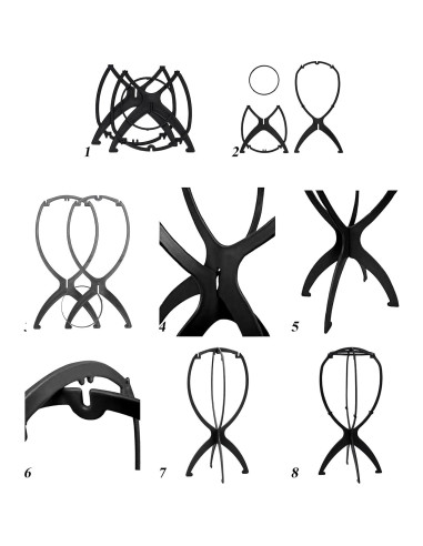 Soporte Plegable para Pelucas Cortas XCZYN - Negro