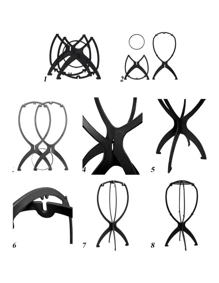 Soporte Plegable para Pelucas Cortas XCZYN - Negro