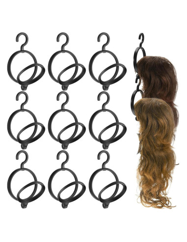 Soporte de Peluca Plegable Menkxi - 10 Pcs Negro 24x13.5 cm