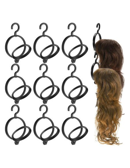 Soporte de Peluca Plegable Menkxi - 10 Pcs Negro 24x13.5 cm