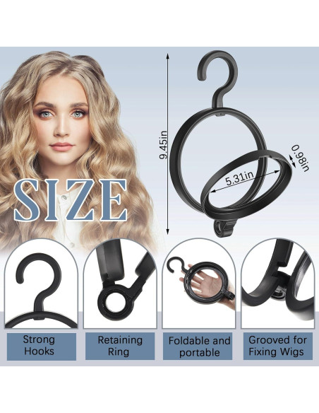 Soporte de Peluca Plegable Menkxi - 10 Pcs Negro 24x13.5 cm