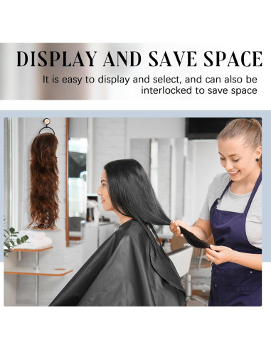 Soporte de Peluca Plegable Menkxi - 10 Pcs Negro 24x13.5 cm