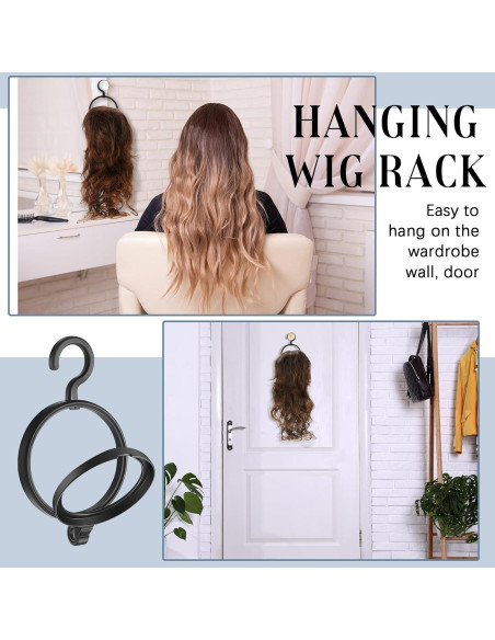 Soporte de Peluca Plegable Menkxi - 10 Pcs Negro 24x13.5 cm