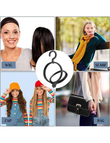 Soporte de Peluca Plegable Menkxi - 10 Pcs Negro 24x13.5 cm