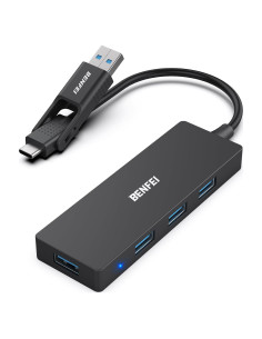 Hub USB 3.0 BENFEI 4 Puertos Tipo-C y Tipo-A Negro