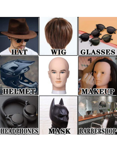 Cabeza de Maniquí Calvo Newshair para Pelucas 27 CM Blanca 2