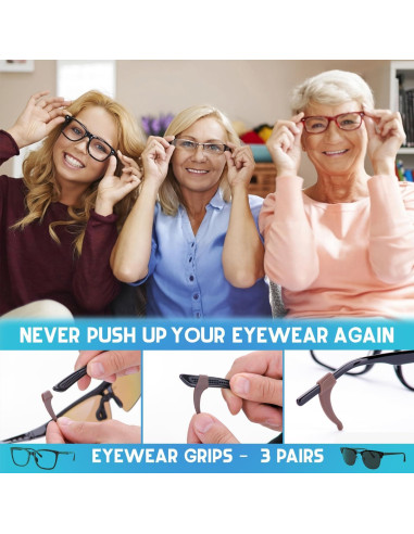 Agarraderas de Gafas Anchor - Paquete de 3 - Silicona Antideslizante