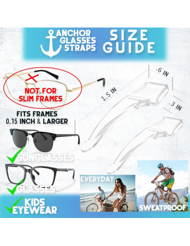 Agarraderas de Gafas Anchor - Paquete de 3 - Silicona Antideslizante