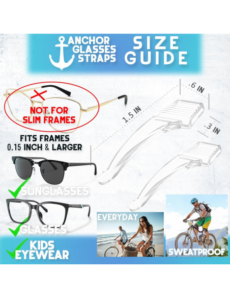 Agarraderas de Gafas Anchor - Paquete de 3 - Silicona Antideslizante