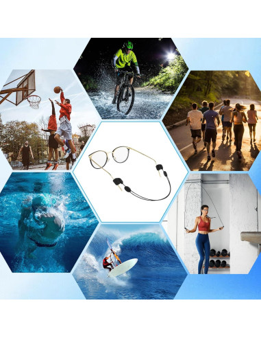 Correa Ajustable para Gafas Allfulyun - Antideslizante, Negro