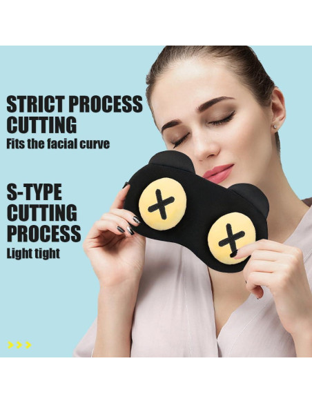 2 Máscaras de Ojos Suaves Canumer para Dormir - Ajustables