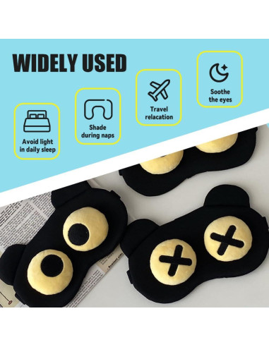 2 Máscaras de Ojos Suaves Canumer para Dormir - Ajustables