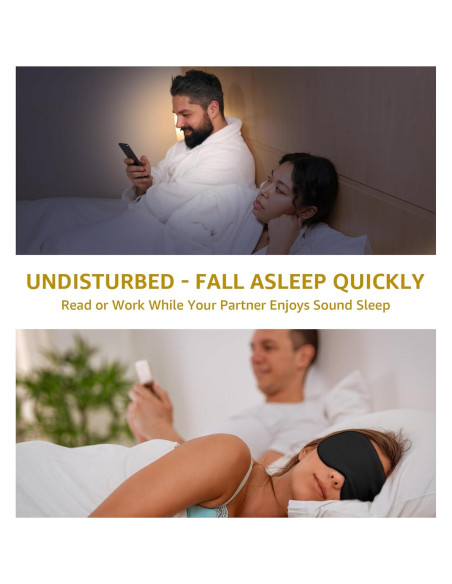 Máscara de Sueño de Seda HGBOO | 100% Seda Natural | Ajustable