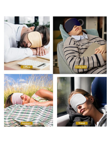 Máscara de Sueño de Seda HGBOO | 100% Seda Natural | Ajustable