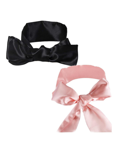 2 Pcs Máscara de Ojos de Satén Pimoys Ajustable Suave 150cm