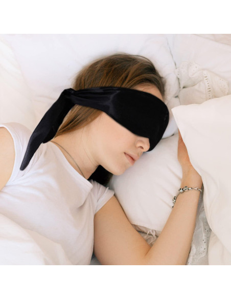 2 Pcs Máscara de Ojos de Satén Pimoys Ajustable Suave 150cm