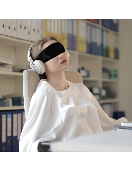 2 Pcs Máscara de Ojos de Satén Pimoys Ajustable Suave 150cm