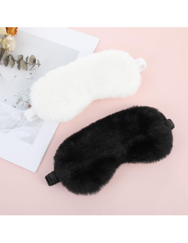 2 Máscaras de Ojos de Felpa Ajustables Dimeho - Suaves y Cómodas