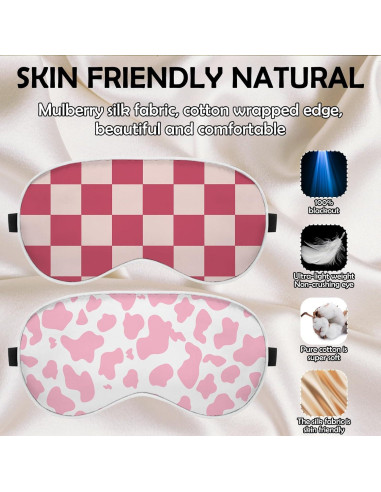 2 PCS Máscaras de Ojos de Seda BHAHB Suaves para Dormir