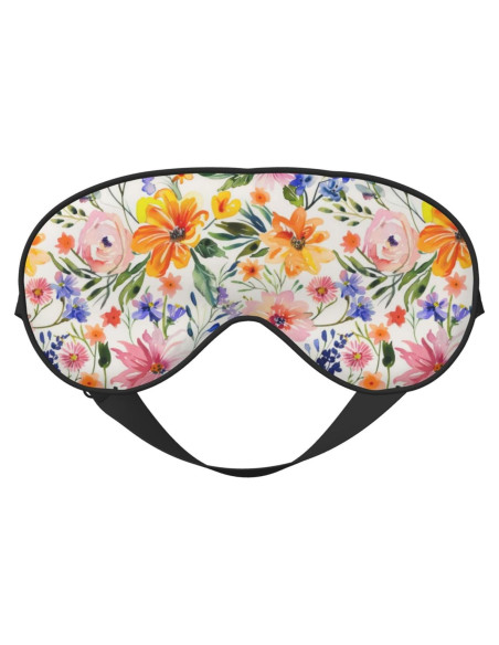 Máscara de Sueño Floral Acuarela YNXYTB Ajustable 10x20cm Máscara de Sueño Floral Acuarela YNXYTB Ajustable 10x20cm