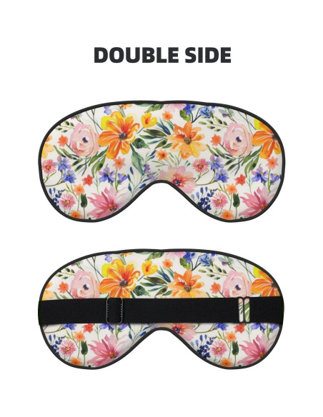 Máscara de Sueño Floral Acuarela YNXYTB Ajustable 10x20cm Máscara de Sueño Floral Acuarela YNXYTB Ajustable 10x20cm