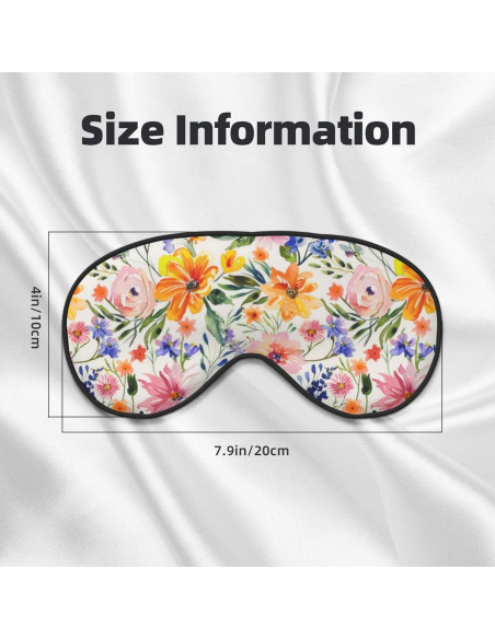 Máscara de Sueño Floral Acuarela YNXYTB Ajustable 10x20cm Máscara de Sueño Floral Acuarela YNXYTB Ajustable 10x20cm