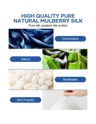 Máscara de Sueño de Seda Zinpaza Ajustable Azul Marino