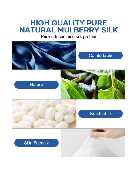 Máscara de Sueño de Seda Zinpaza Ajustable Azul Marino