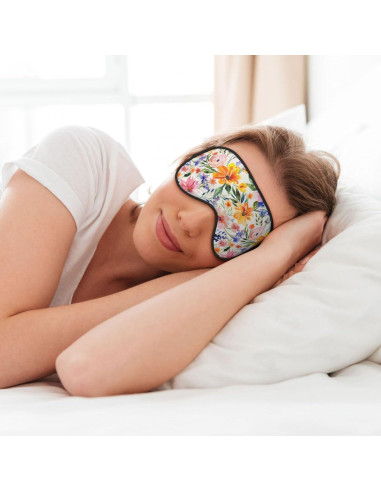 Máscara de Sueño Floral Acuarela YNXYTB Ajustable 10x20cm