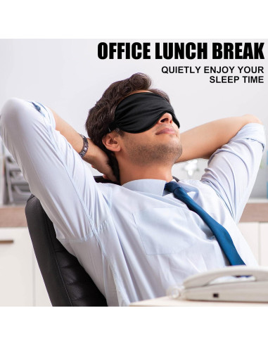 20 Piezas Máscaras de Seda para Dormir Ajustables - Negro