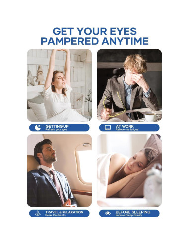 Máscara de Sueño de Seda Zinpaza Ajustable Azul Marino