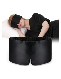 Máscara de Sueño de Seda de Morera DAISYSILK - Ajustable, Negro