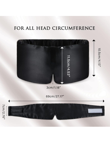 Máscara de Sueño de Seda de Morera DAISYSILK - Ajustable, Negro