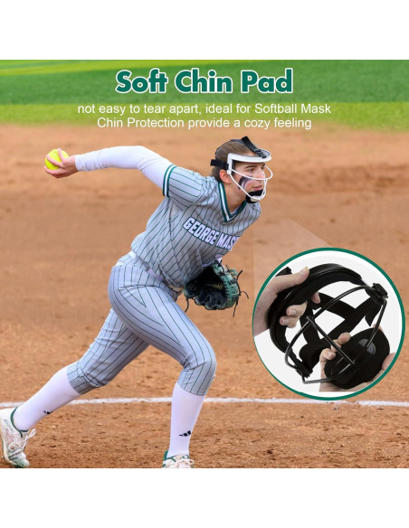 3 Almohadillas de Barbilla OctinPris para Casco de Softball