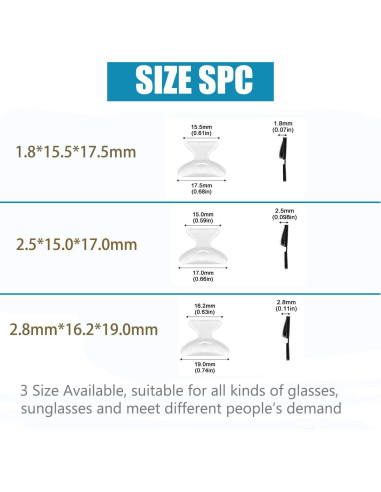 Almohadillas de nariz antideslizantes SAIGO 1.8mm negras - 13 pares