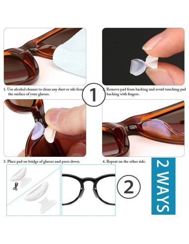 Almohadillas de nariz antideslizantes SAIGO 1.8mm negras - 13 pares