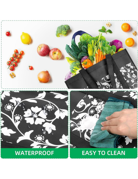 Bolsas de Compras Reutilizables WOWBOX 4 Piezas 35L Negro Bolsas de Compras Reutilizables WOWBOX 4 Piezas 35L Negro